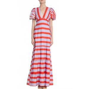 NEW ONE33 SOCIAL cabana stripe maxi`dress in lilac